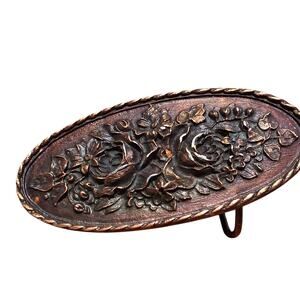 vintage Bergamot Brass Works copper floral belt buckle